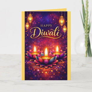 Personalisierte Diwali-Feier Festivalkarte Karte