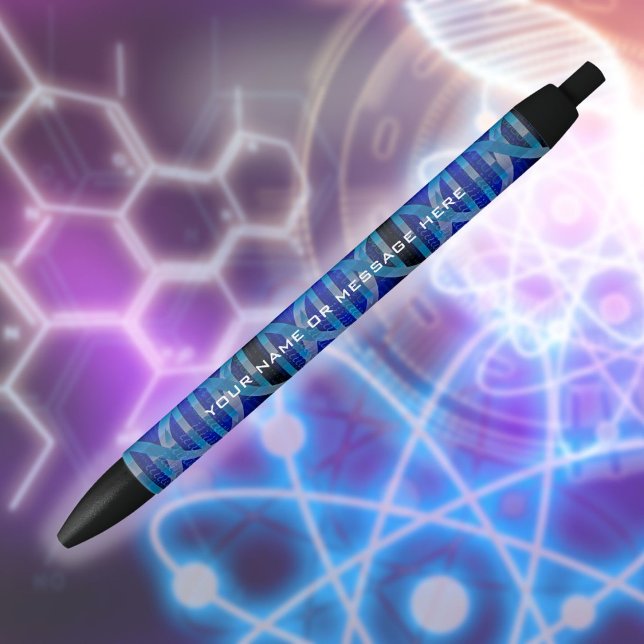 Personalisierte DNA Blue Science Kugelschreiber (Personalized DNA Blue Science Black Ink Pen)