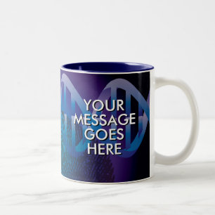 Personalisierte DNA Blue Science Zweifarbige Tasse