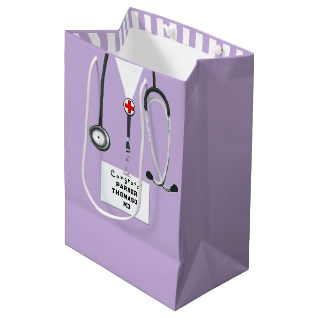 Personalisierte Doctor Medium Geschenktasche Mittlere Geschenktüte (Vorderseite Schrägansicht)