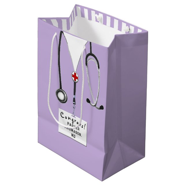Personalisierte Doctor Medium Geschenktasche Mittlere Geschenktüte (Vorderseite Schrägansicht)
