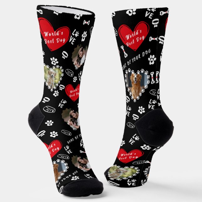 Personalisierte Dog Foto Socken | Benutzerdefinier (Gewinkelt)