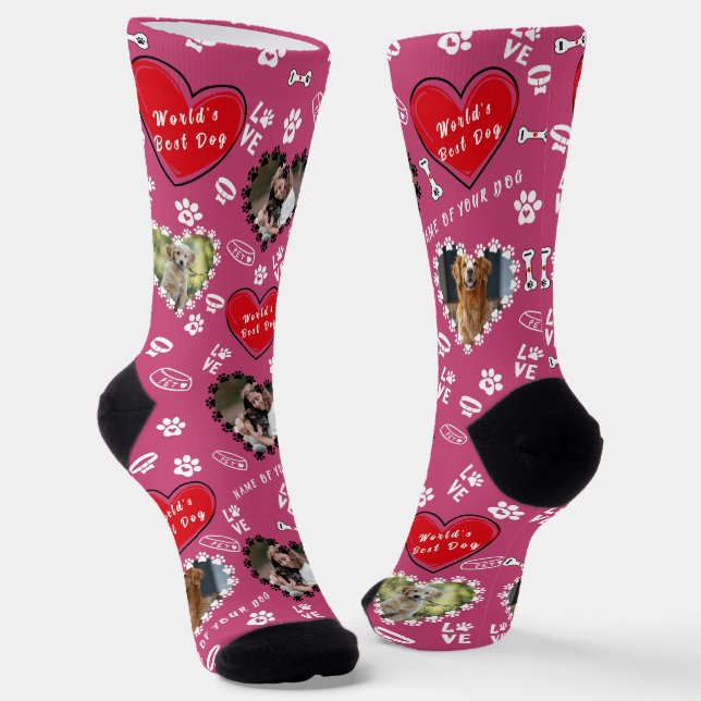 Personalisierte Dog Foto Socken | Benutzerdefinier (Gewinkelt)