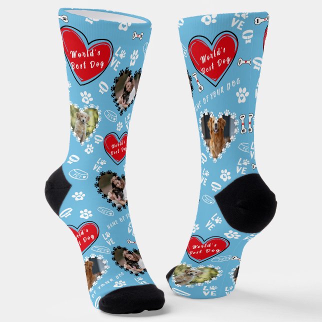 Personalisierte Dog Foto Socken | Benutzerdefinier (Gewinkelt)