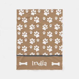 Personalisierte Dog Paw Print Blanke Hinzufügen Do Fleecedecke