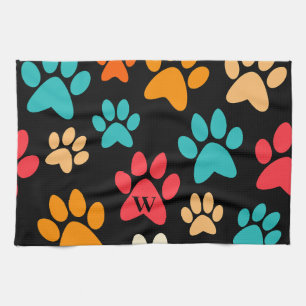 Personalisierte Dog Paw Print Monogram Dog Lover Geschirrtuch
