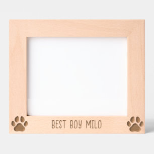Personalisierte Dog Paw Print Silhouette graviert Geätzte Rahmen
