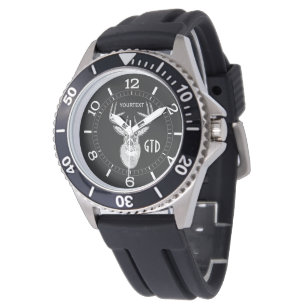 Personalisierte Dollartrophäe auf Schwarz-weißen Armbanduhr