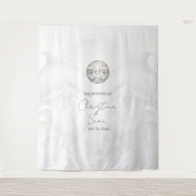 Personalisierte Dolphin-Hochzeit Wandteppich (Vorderseite)