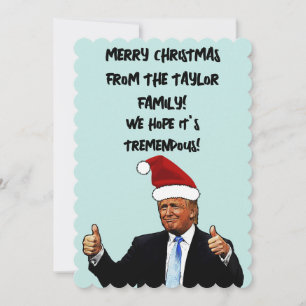 PERSONALISIERTE DONALD TRUMP CHRISTMAS FLATKARTE FEIERTAGSKARTE