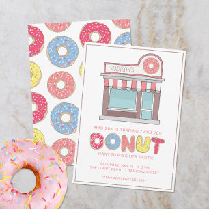 Personalisierte Donut-Shop-Party Einladung