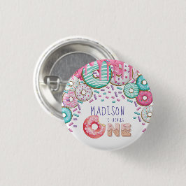 Personalisierte Donut Sprinkles zum ersten Geburts Button