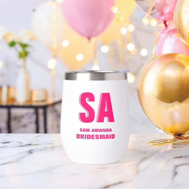 Personalisierte Doppelschattenmonogramm-Bridesmaid (Junggesellenabschied)