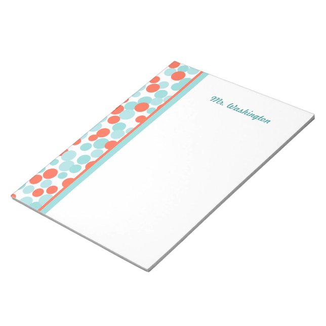 Personalisierte Dots Lehrer's Kitchen Notepad Gesc Notizblock (angewinkelt)