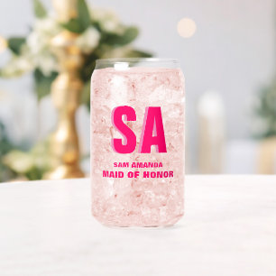 Personalisierte Double Shadow Monogram-Trauzeugin Dosenglas