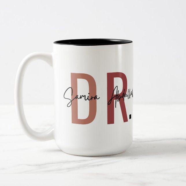 Personalisierte DR-Tasse, Zweifarbige Tasse (Links)