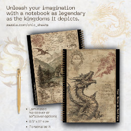 Personalisierte Drachen und mittelalterliches Desi Notizbuch