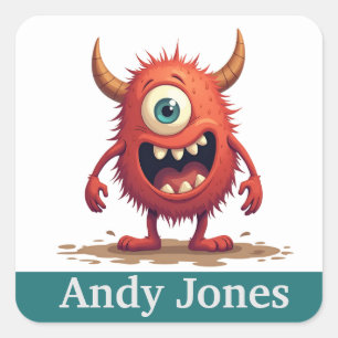 Personalisierte Drachenaufkleber bunt Quadratischer Aufkleber