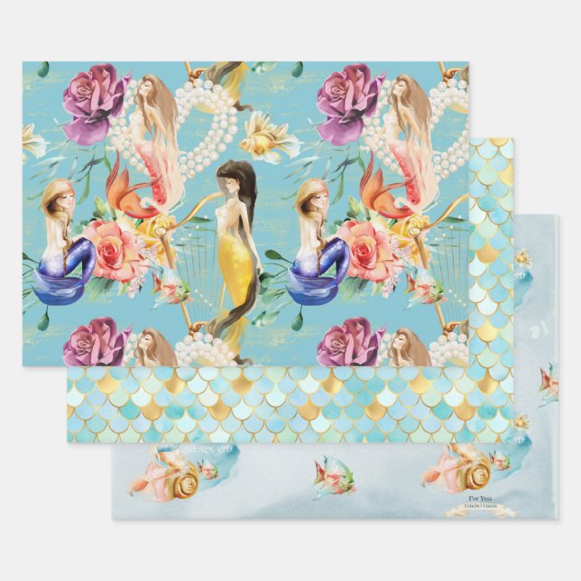 Personalisierte Dreamy Mermaid & Mermaid Waage Geschenkpapier Set (Set)