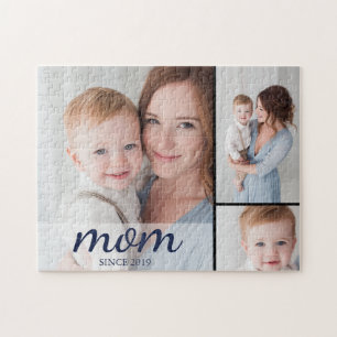 Personalisierte Drei-Foto-Collage Mutter Puzzle