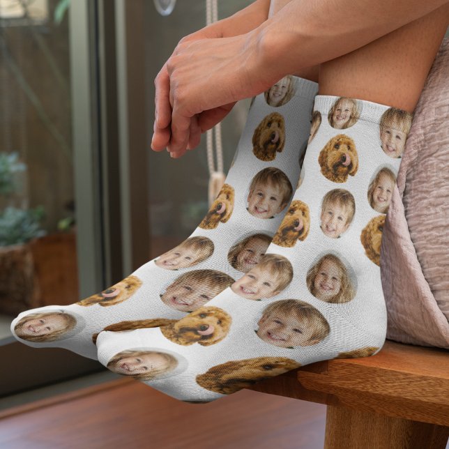 Personalisierte Drei-Foto-Gesichtsocken | Benutzer Socken (Von Creator hochgeladen)