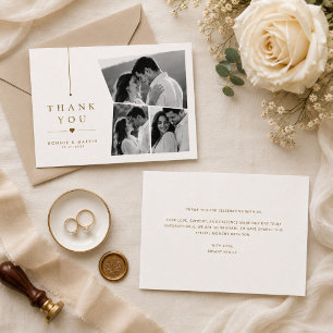 Personalisierte Drei-Foto-Hochzeit Danke