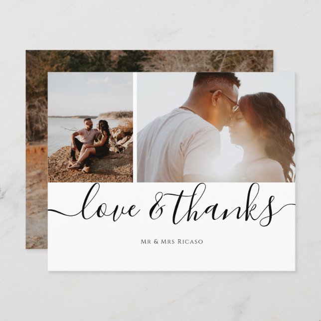 Personalisierte Drei-Foto-Liebe und vielen Dank (Vorne/Hinten)