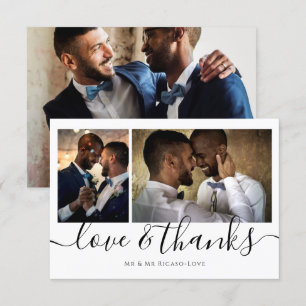 Personalisierte Drei-Foto-Liebe und vielen Dank Einladung