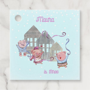 Personalisierte drei kleine Schweine - Klassik Geschenkanhänger