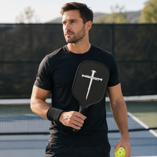 Personalisierte Drei-Nails Weißes Kreuz Christlich Pickleball Schläger