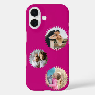Personalisierte Drei-Sterne-Fotos individuell anpa iPhone 16 Hülle