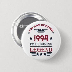 Personalisierte dreißig Vintage 30. Geburtstagsfei Button