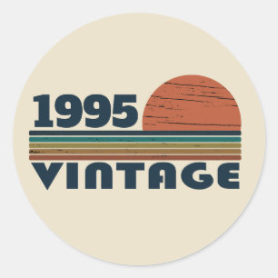 Personalisierte dreißig Vintage 30. Geburtstagsfei Runder Aufkleber
