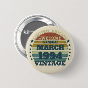 Personalisierte Dreißiger Vintage 30. Geburtstagsf Button
