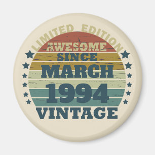 Personalisierte Dreißiger Vintage 30. Geburtstagsf Magnet