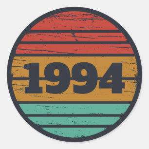 Personalisierte Dreißiger Vintage 30. Geburtstagsf Runder Aufkleber