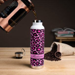 Personalisierte Druckfarben und schwarzer Leopard Trinkflasche