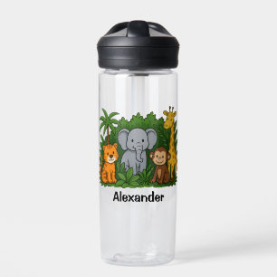 Personalisierte Dschungel-Tier-Wasserflasche für K Trinkflasche
