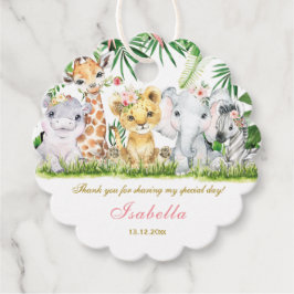 Personalisierte Dschungeltaufe und Erste Gunst-Tag Geschenkanhänger