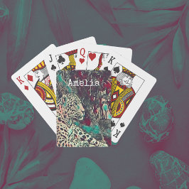 Personalisierte Dschungenkatze Spielkarten