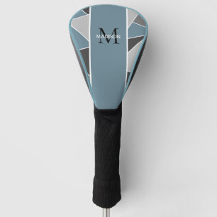 Personalisierte dunkelblaue, moderne Monogramm-Fra Golf Headcover