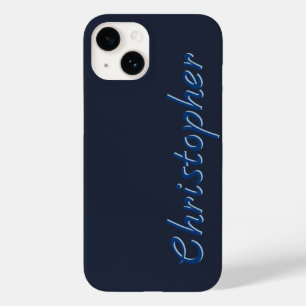 Personalisierte dunkelblaue Radialtextur 15 Case-Mate iPhone 14 Hülle