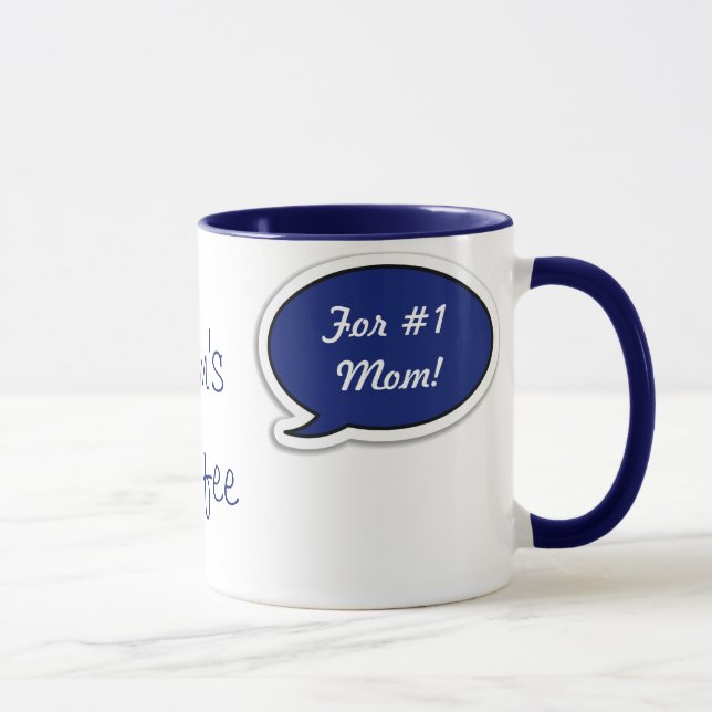 Personalisierte dunkelblaue Sprache-Blase Tasse (Rechts)