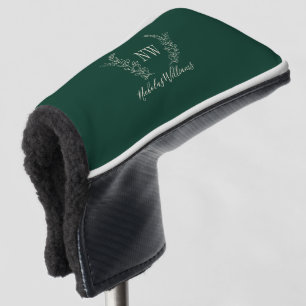 Personalisierte dunkelgrüne Anfangsbuchstaben des Golf Headcover