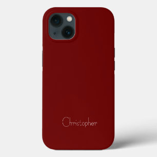 Personalisierte dunkelrote Radial-Textur iPhone 13 Hülle