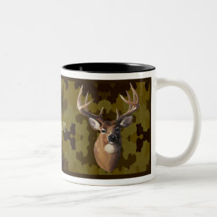 Personalisierte dunkle Camouflage-Rotwild-Tasse Zweifarbige Tasse