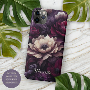 Personalisierte dunkle gothische Dahlie Floral vik iPhone 16 Pro Max Hülle