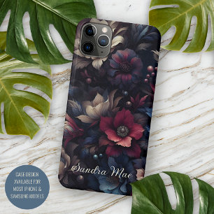 Personalisierte dunkle gothische Dahlie Floral vik iPhone 16 Pro Max Hülle