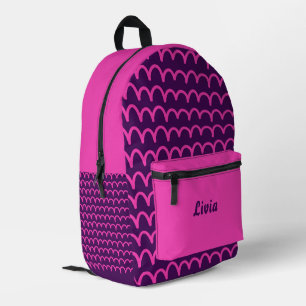 Personalisierte dunkle Neon-/Rosa-Handschrift Bedruckter Rucksack