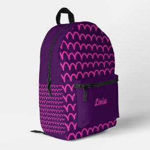 Personalisierte dunkle Neon-/Rosa-Handschrift Bedruckter Rucksack